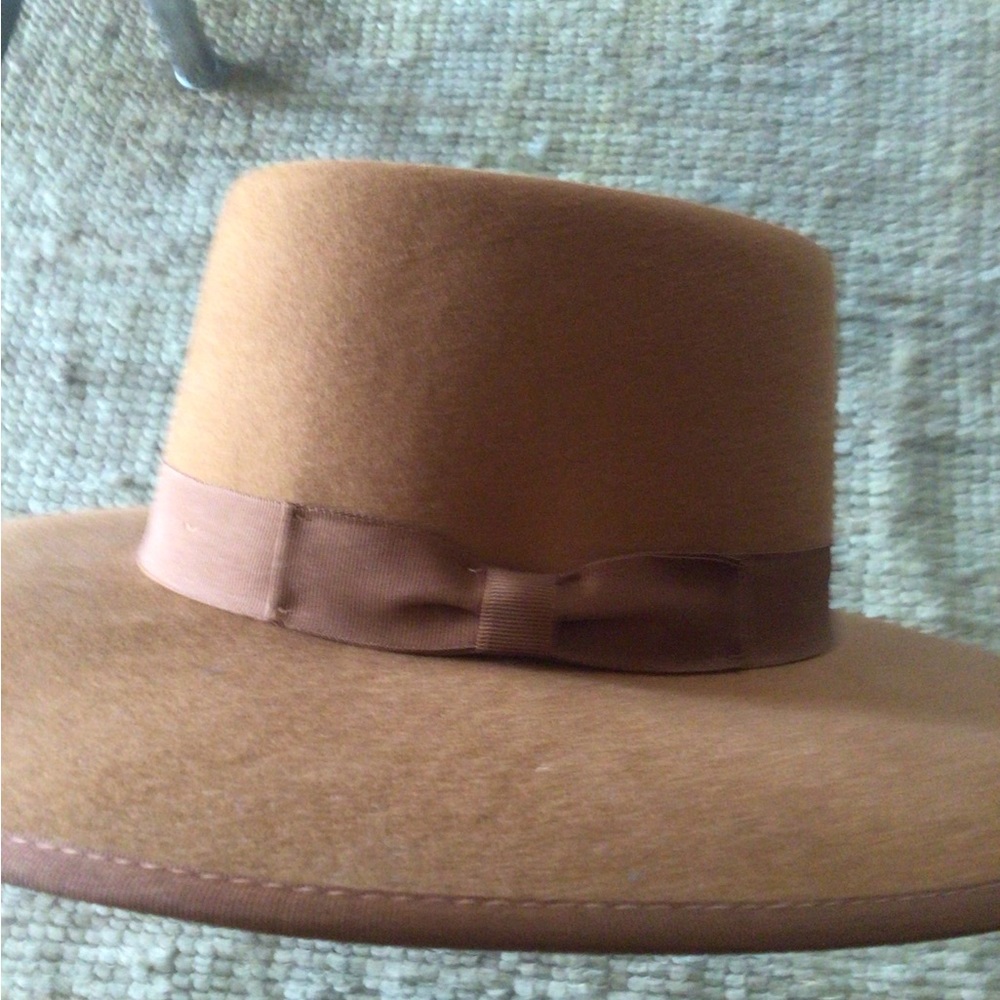Rare Wyeth rich cocoa wool boater - Picture 2 of 5